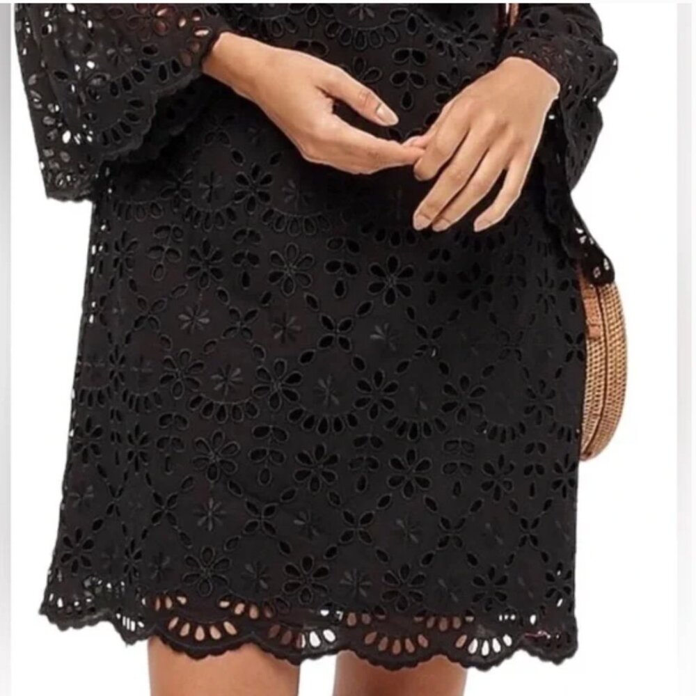 NWT, J. Crew Black Eyelet Dress Size 4P - Picture 4 of 4